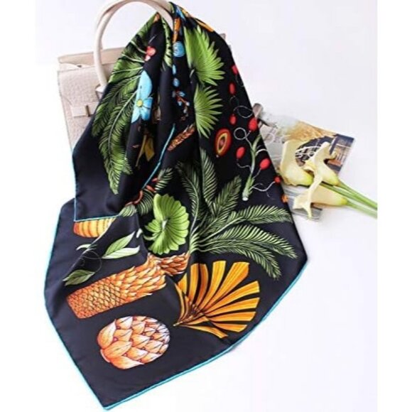 Mulberry Silk Digital Printed Neckerchief For Women's - Picture 6 of 7